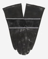 CS4628 (black) - Women's Italian Leather Gloves with Italian Silk lining and Swarovski Crystal Trim- Leather Gloves Online - Luxury Leather Gloves - 1
