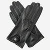 CS4801 (black) - Women's Italian Silk Lined Leather Gloves with Stitched Accents