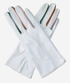 CS4841 (white) - Women's Italian Silk Lined Lambskin Gloves with Colorful Fourchettes- Leather Gloves Online - Luxury Leather Gloves - 2