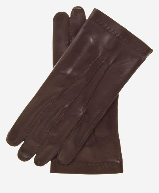 CU1003 (brown) - Men's Handsewn Italian Unlined Leather Gloves- Leather Gloves Online - Luxury Leather Gloves - 1