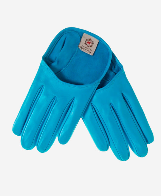 CU4303 (aqua) - Women's Short Italian Leather Gloves