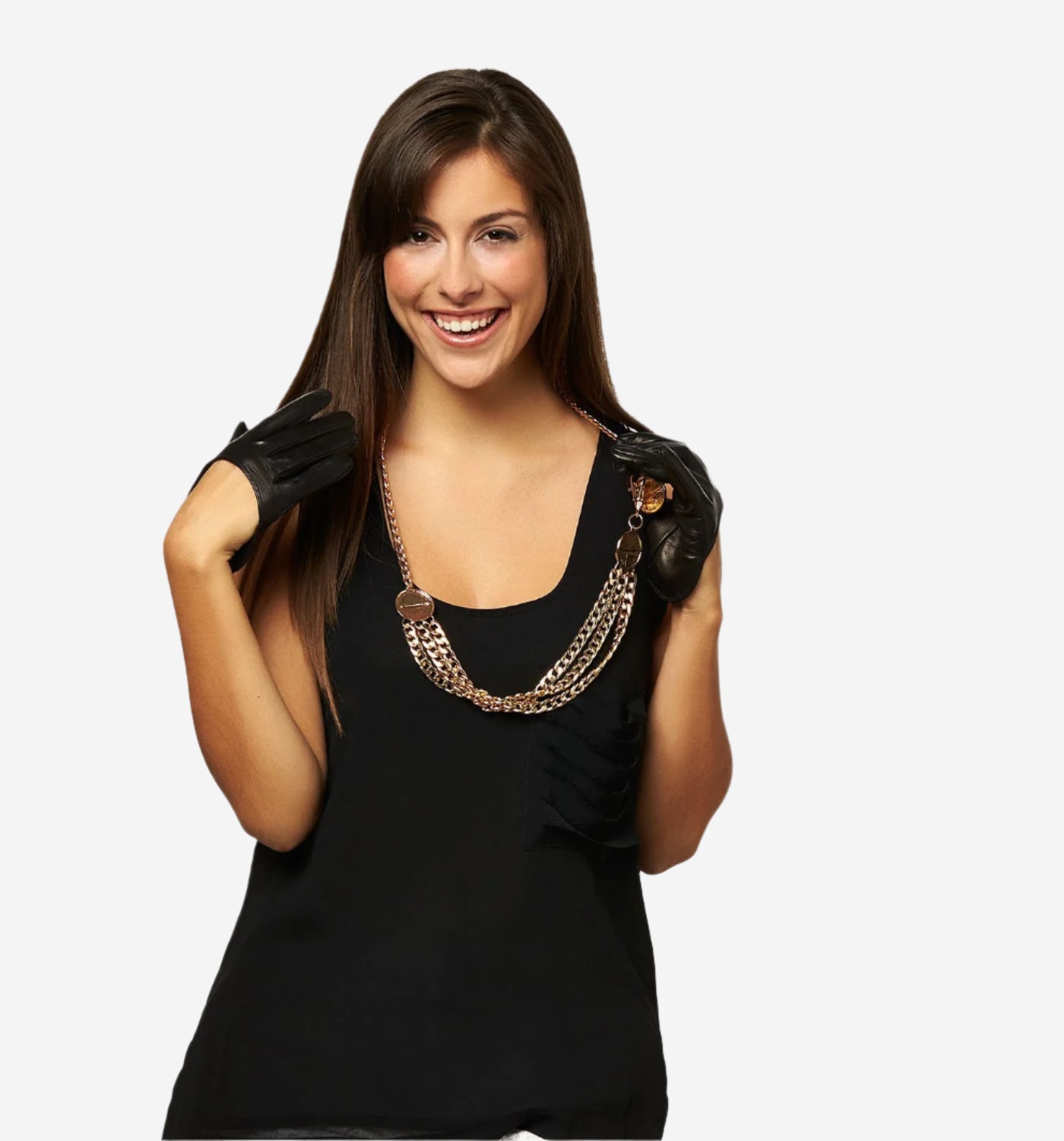 CU4303 (black) - Women's Short Italian Leather Gloves- Leather Gloves Online - Luxury Leather Gloves - 2