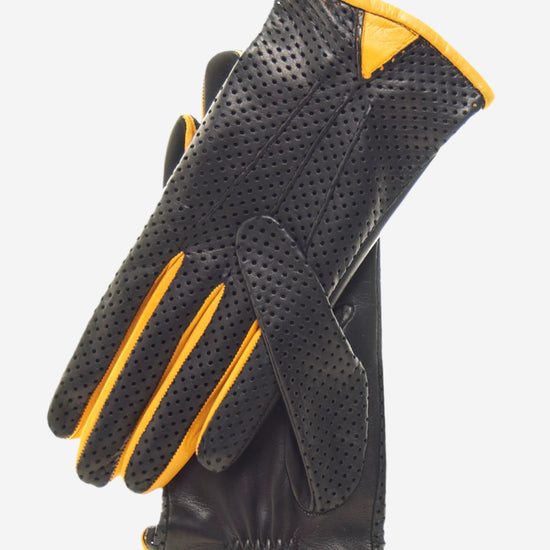 CU4445 (yellow) - Women's Ventilated Leather Car Gloves- Leather Gloves Online - Luxury Leather Gloves - 1