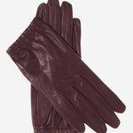 CU4601 (black/grape) - Women's Unlined Italian Fashion Leather Gloves With Short Wrist- Leather Gloves Online - Luxury Leather Gloves - 1