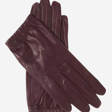 CU4601 (black/grape) - Women's Unlined Italian Fashion Leather Gloves With Short Wrist- Leather Gloves Online - Luxury Leather Gloves - 1