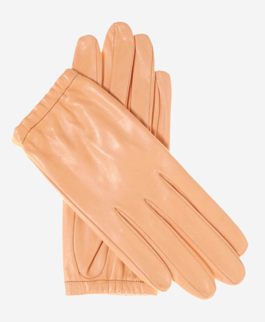 CU4601 (peach) - Women's Unlined Italian Fashion Leather Gloves With Short Wrist