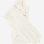 CU4601 (white) - Women's Unlined Italian Fashion Leather Gloves With Short Wrist- Leather Gloves Online - Luxury Leather Gloves - 1