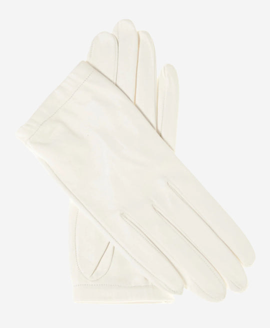 CU4601 (white) - Women's Unlined Italian Fashion Leather Gloves With Short Wrist