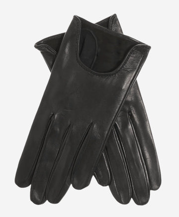 CU4629 (black) - Women's Unlined Italian Fashion Leather Gloves With Short Wrist- Leather Gloves Online - Luxury Leather Gloves - 1