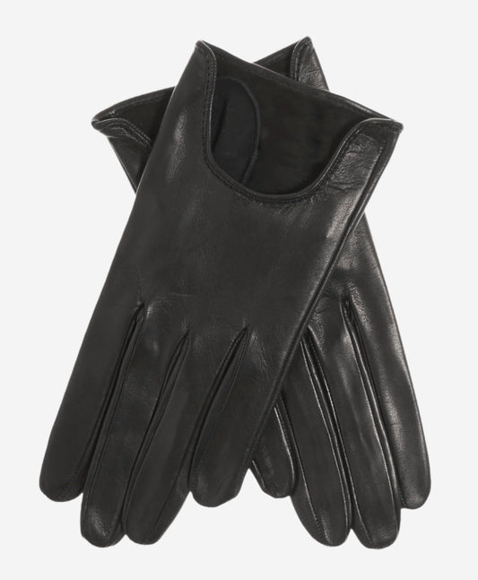CU4629 (black) - Women's Unlined Italian Fashion Leather Gloves With Short Wrist- Leather Gloves Online - Luxury Leather Gloves - 1