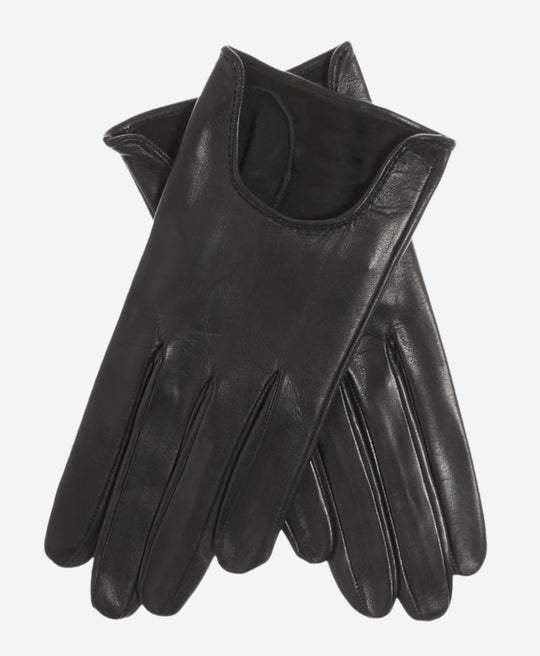 CU4629 (black) - Women's Unlined Italian Fashion Leather Gloves With Short Wrist