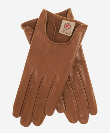 CU4629 (camel) - Women's Unlined Italian Fashion Leather Gloves With Short Wrist- Leather Gloves Online - Luxury Leather Gloves - 1