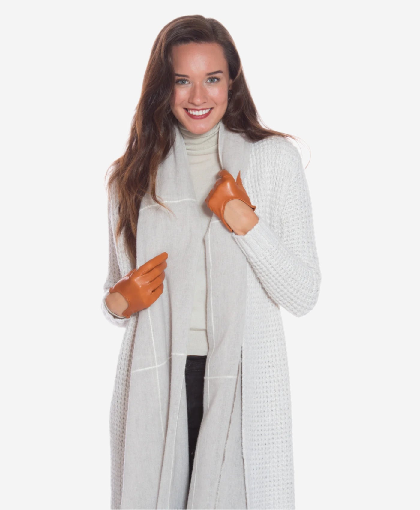 CU4629 (cognac) - Women's Unlined Italian Fashion Leather Gloves With Short Wrist- Leather Gloves Online - Luxury Leather Gloves - 4