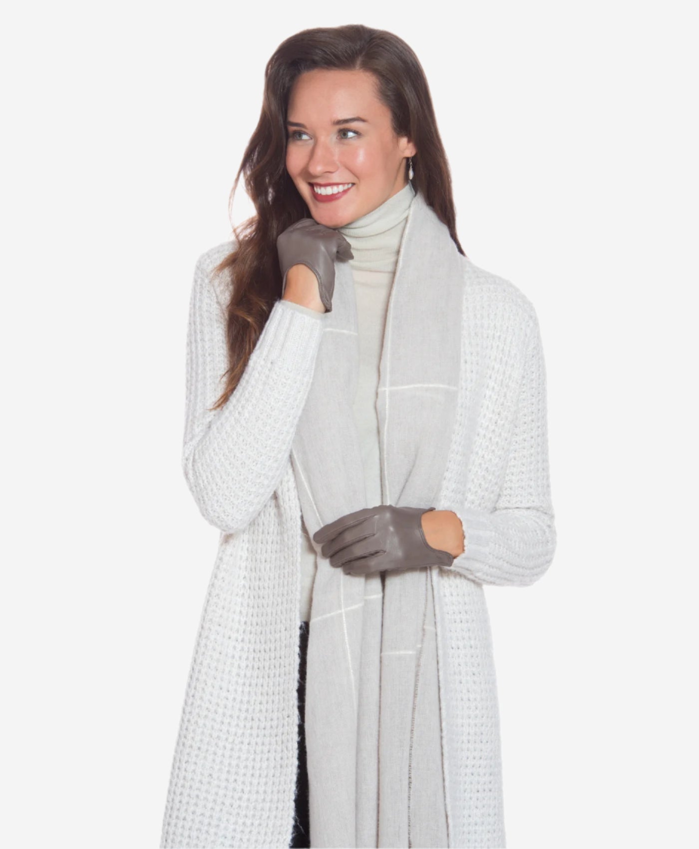 CU4629 (taupe) - Women's Unlined Italian Fashion Leather Gloves With Short Wrist- Leather Gloves Online - Luxury Leather Gloves - 2