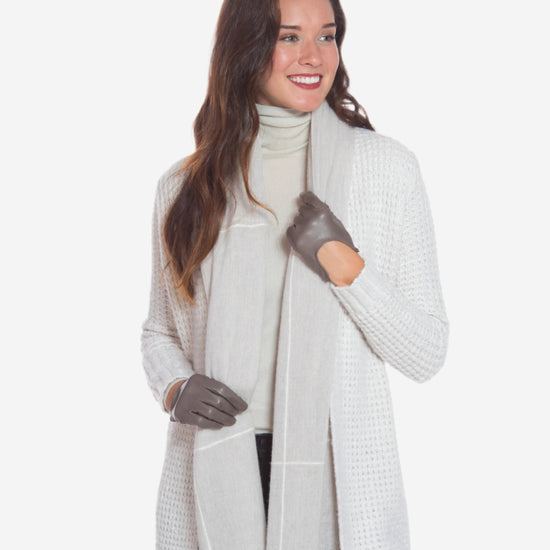 CU4629 (taupe) - Women's Unlined Italian Fashion Leather Gloves With Short Wrist- Leather Gloves Online - Luxury Leather Gloves - 6