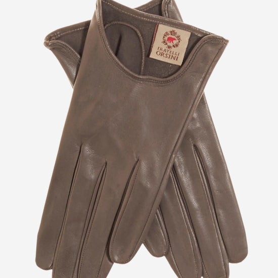 CU4629 (taupe) - Women's Unlined Italian Fashion Leather Gloves With Short Wrist- Leather Gloves Online - Luxury Leather Gloves - 1