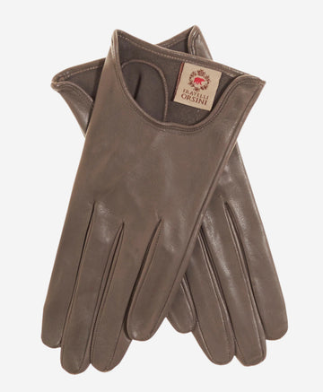 CU4629 (taupe) - Women's Unlined Italian Fashion Leather Gloves With Short Wrist- Leather Gloves Online - Luxury Leather Gloves - 1