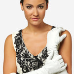 Angelina (ivory) - Italian silk lined 12-button length leather bridal / opera gloves - Leather Gloves Online - Luxury Leather Gloves - 3