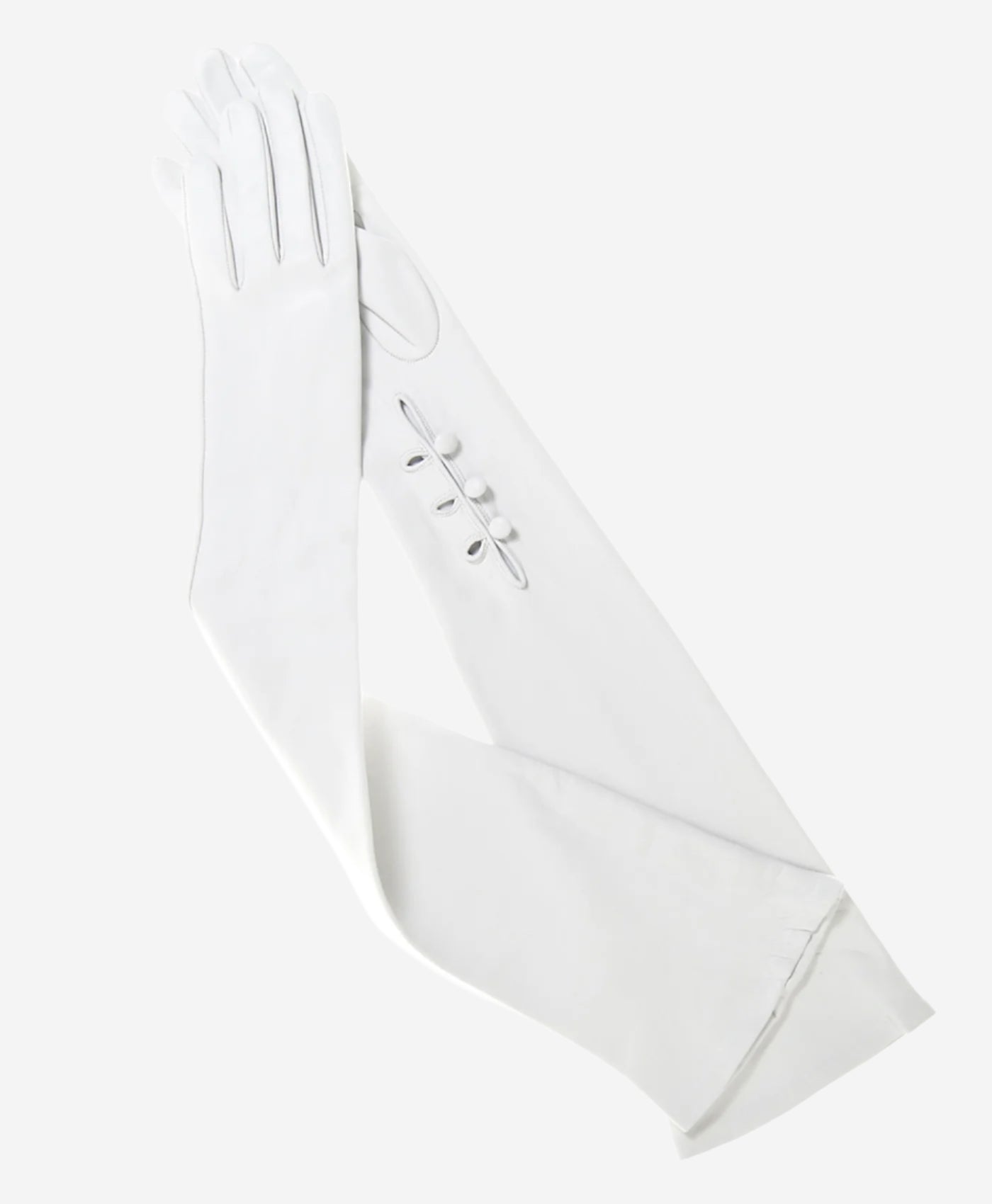 Angelina (ivory) - Italian silk lined 12-button length leather bridal / opera gloves - Leather Gloves Online - Luxury Leather Gloves - 2