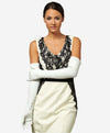 Angelina (ivory) - Italian silk lined 16-button length leather bridal / opera gloves