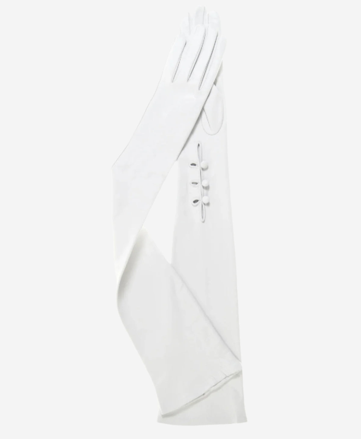 Angelina (ivory) - Italian silk lined 16-button length leather bridal / opera gloves - Leather Gloves Online - Luxury Leather Gloves - 1 