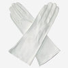 CW01W4 (white) - Italian Silk Lined 4-Button Length White Leather Bridal Gloves- Leather Gloves Online - Luxury Leather Gloves - 1