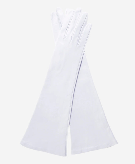 Angelina (ivory) - Italian silk lined 6-button length leather bridal / opera gloves - Leather Gloves Online - Luxury Leather Gloves - 1