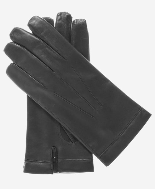 CX3350 (black) - Men’s Italian leather cadet-size wool-lined gloves