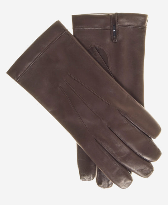 CX3360 (brown) - Men’s Italian leather cadet-size Bemberg-lined gloves