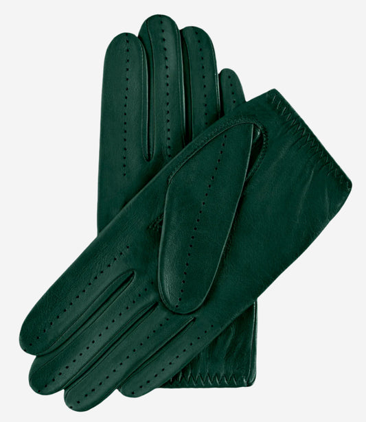 Alessa (hunter) - classic Italian lambskin leather driving gloves- Leather Gloves Online - Luxury Leather Gloves - 2
