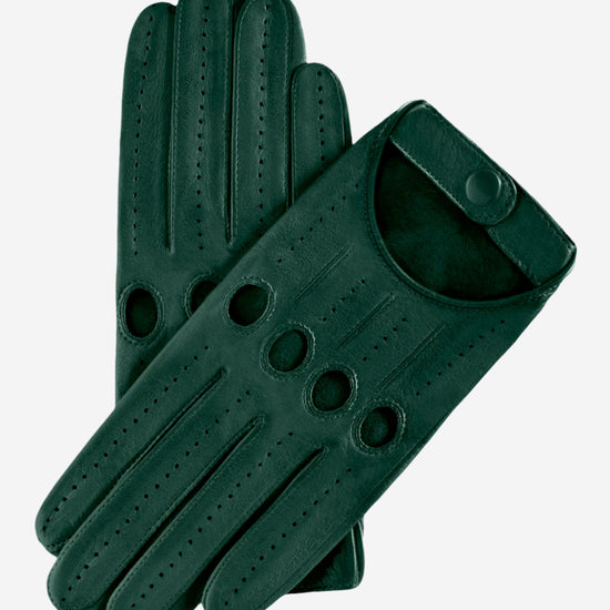 Alessa (hunter) - classic Italian lambskin leather driving gloves- Leather Gloves Online - Luxury Leather Gloves - 1