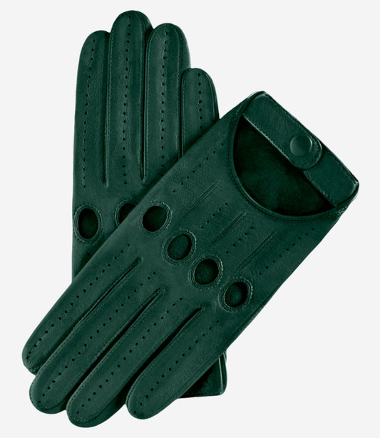 Alessa (hunter) - classic Italian lambskin leather driving gloves- Leather Gloves Online - Luxury Leather Gloves - 1