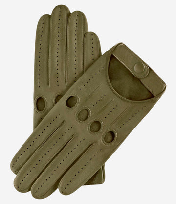 Alessa (olive) - classic Italian lambskin leather driving gloves- Leather Gloves Online - Luxury Leather Gloves - 2