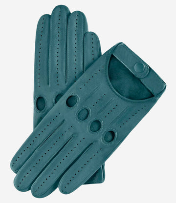 Alessa (sage) - classic Italian lambskin leather driving gloves - Leather Gloves Online - Luxury Leather Gloves - 1