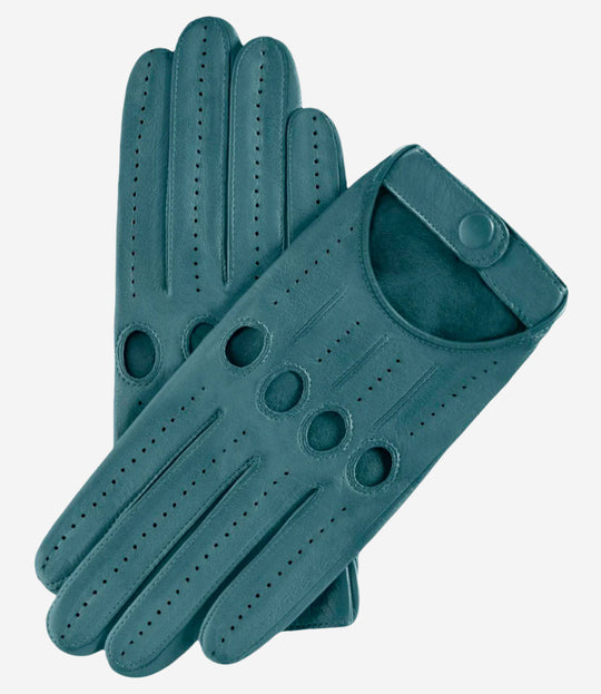 Alessa (sage) - Classic Italian lambskin leather driving gloves