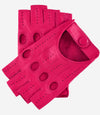 Rossana (fuschia) - Italian fingerless lambskin leather driving gloves