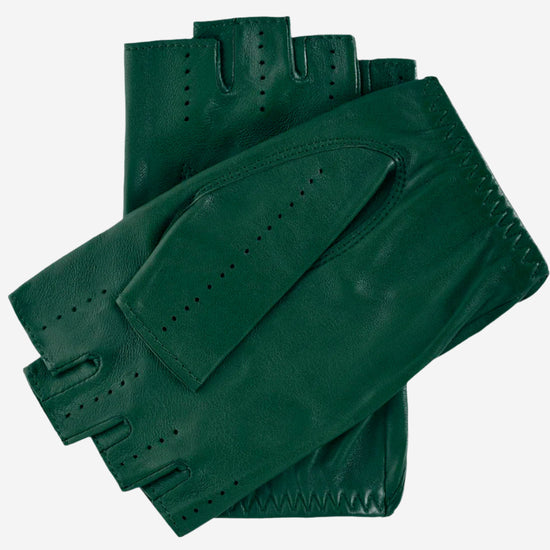 Rossana (hunter) - Italian fingerless lambskin leather driving gloves - Leather Gloves Online - Luxury Leather Gloves - 2