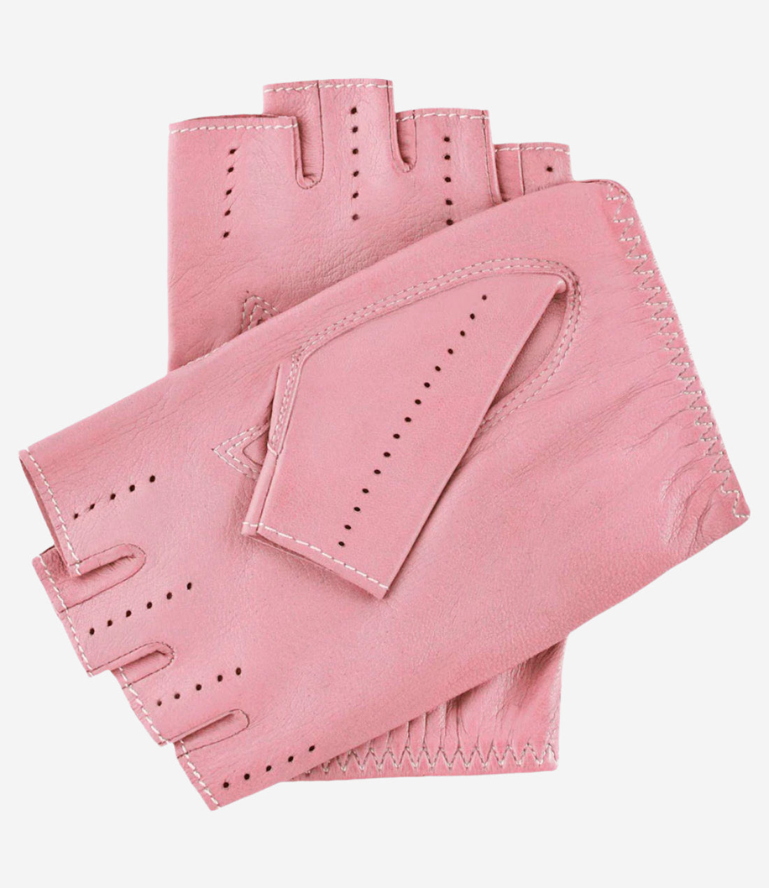 Rossana (pink) - Italian fingerless lambskin leather driving gloves - Leather Gloves Online - Luxury Leather Gloves - 2