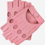 Rossana (pink) - Italian fingerless lambskin leather driving gloves - Leather Gloves Online - Luxury Leather Gloves - 1