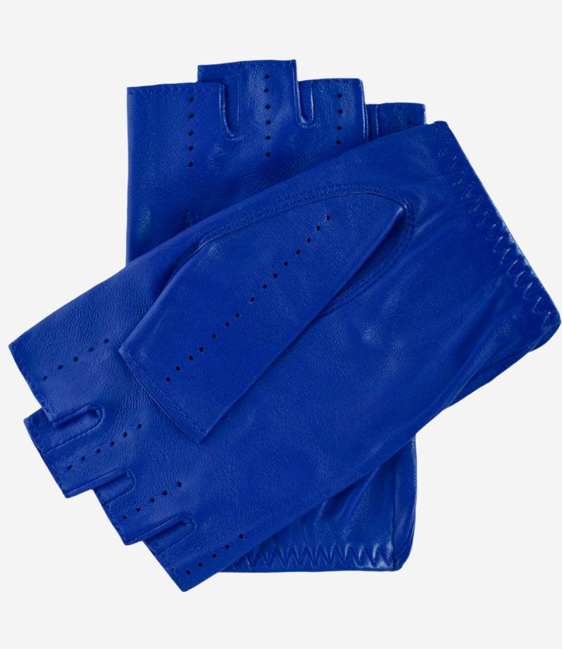 Rossana (rylblue) - Italian fingerless lambskin leather driving gloves - Leather Gloves Online - Luxury Leather Gloves - 2
