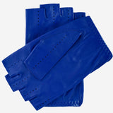 Rossana (rylblue) - Italian fingerless lambskin leather driving gloves - Leather Gloves Online - Luxury Leather Gloves - 2