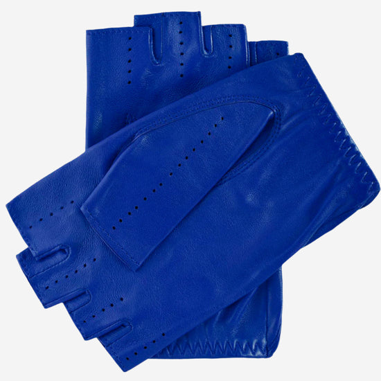 Rossana (rylblue) - Italian fingerless lambskin leather driving gloves - Leather Gloves Online - Luxury Leather Gloves - 2