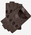 Rossana (taupe) - Italian fingerless lambskin leather driving gloves - Leather Gloves Online - Luxury Leather Gloves - 1