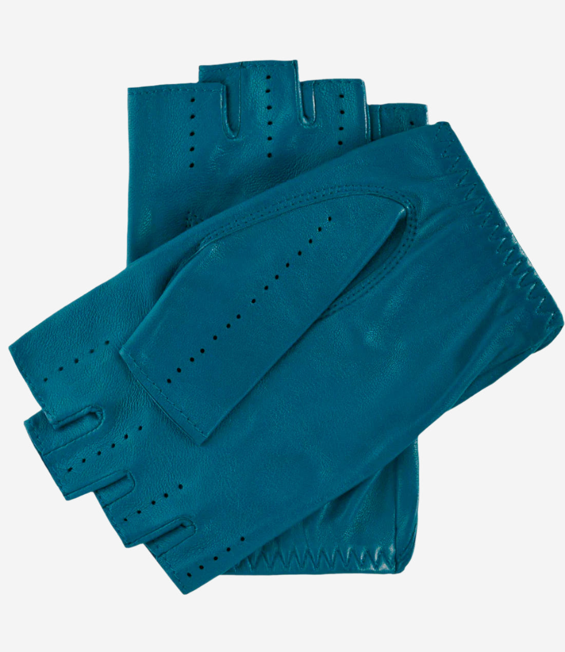 Rossana (turquoise) - Italian fingerless lambskin leather driving gloves - Leather Gloves Online - Luxury Leather Gloves - 2