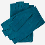 Rossana (turquoise) - Italian fingerless lambskin leather driving gloves - Leather Gloves Online - Luxury Leather Gloves - 2