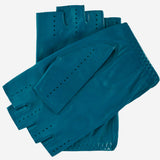 Rossana (turquoise) - Italian fingerless lambskin leather driving gloves - Leather Gloves Online - Luxury Leather Gloves - 2