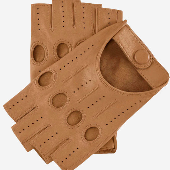 Rossana (vac) - Italian fingerless lambskin leather driving gloves - Leather Gloves Online - Luxury Leather Gloves - 1