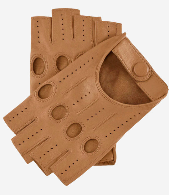 Rossana (vac) - Italian fingerless lambskin leather driving gloves