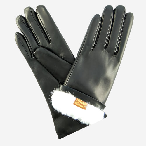 ER4003 (black) - Women's Italian Rabbit Fur Gloves