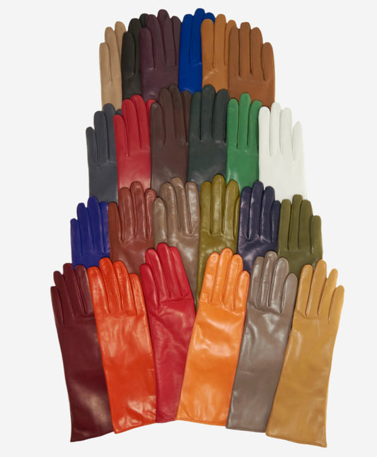 Camilla (pink) - Italian "4 button length" cashmere lined leather gloves